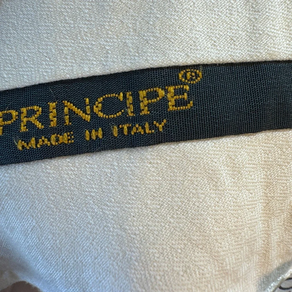 Principe Italy Men Black Pleated Dress Pants 40 Pure Virgin Wool Lanificio Italy